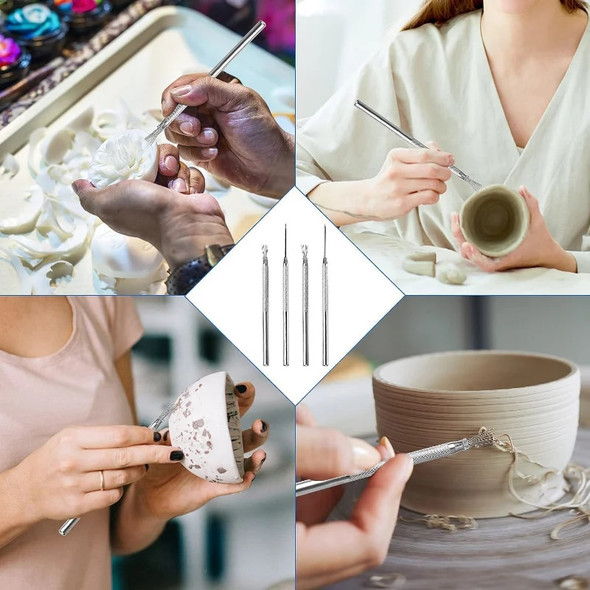 1/2pcs 7 Pins Needles Texture Ceramics Tools Polymer Clay Sculpting Auxiliary Molding Tool DIY Pottery Brush Cake Accessories