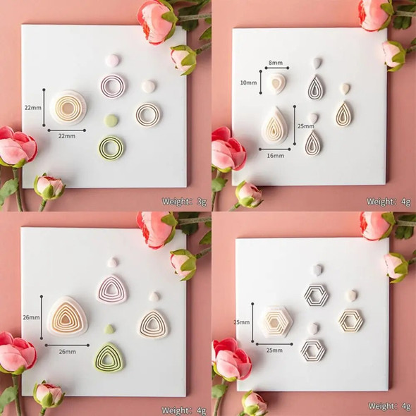 Soft Pottery Earrings Polymer Clay Cutter Hollow Geometric Shape Earrings Clay Shape Cutting Tool DIY Ceramic Earrings Handmade