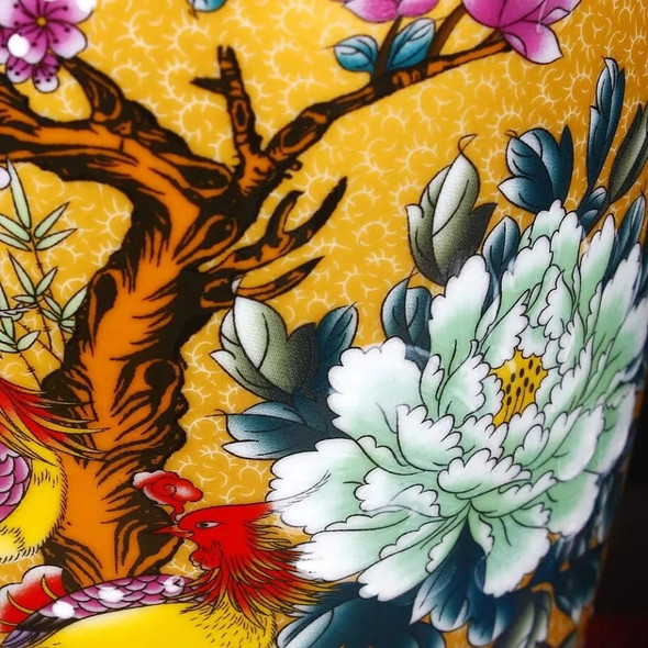 Height 18.11”(46cm) Pinterest Room Decor Jingdezhen Large Ceramic Floor Vase Ceramics & Pottery and Pottery Golden Flower Pot