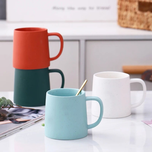 Creative Simple Mug Office Couple with Spoon Coffee Milk Breakfast High Capacity Nordic Design Taza De Cafe Drinkware