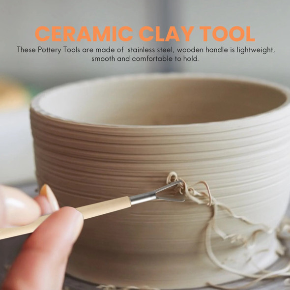 61PCS Ceramic Clay Tools Set Polymer Clay Tools Pottery Tools Set Wooden Pottery Sculpting Clay Cleaning Tool Set