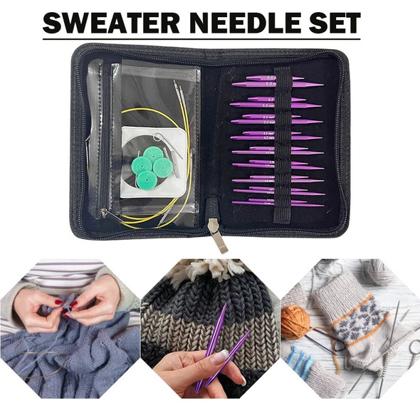 Crochet Hook Removable Aluminium 1 Set Knitting Needles Set Handmade Crafts Comfortable Grip Festival Gift for Sewing Weave Tool