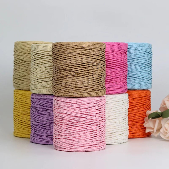 100G Raffia Yarn Kintting Paper Straw Yarn for Crocheting Hat Fancy Yarn Flower Packing Summer Fashion Handmade Material
