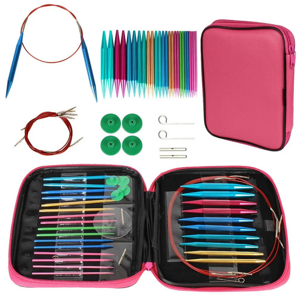 26Pcs Interchangeable Crochet Needles For Beginners Gift Circular Knitting Needles Set For Crochet Yarn Knitting Accessories Kit