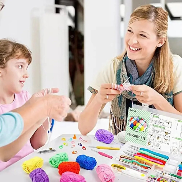 113Pcs Yarn Crochet Set Multi Size Crochet Craft Set For Ergonomics Ideal Beginner Set Blankets Weaving Tools Set