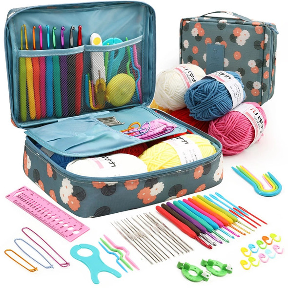 Hot Wool Crochet Hooks Set Beginner Handmade Crafts Knitting Crochet Hooks Needle Yarn Wools Storage Bag DIY Sewing Accessories