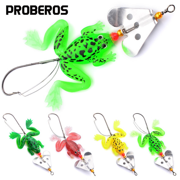 PRO BEROS Wobbler Soft Lures 9cm 6g Rubber Artificial Silicone Frog Bait with Hook For Catfish Perch Bass Pike Fishing Tackle