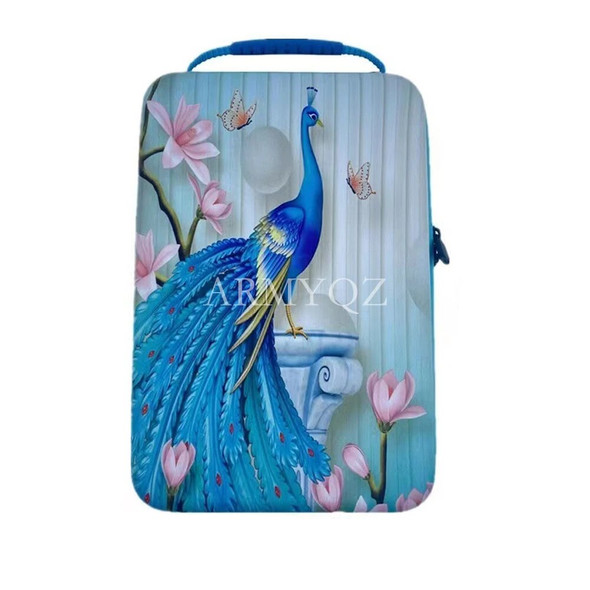 70 Round Bottles Diamond Painting Storage Box 5D Bead Embroidery Carry Case Tools Rhinestone Container Accessories peacock Bag
