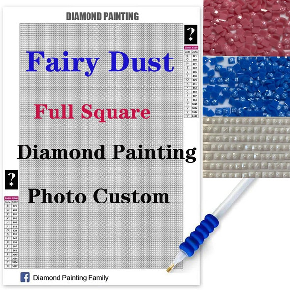 Fairy Dust Drills Full Square Mystery Crystal Diy Diamond Painting Cross Stitch Embroidery Mosaic Rhinestones Decor Photo Custom
