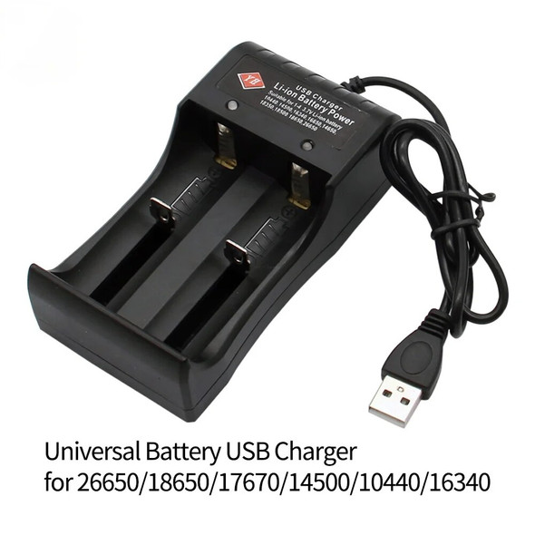 2021 Universal 1/2 Slot Battery 3.7V 18650 26650 14500 17670 USB Charger Smart Chargering For Rechargeable Li-ion NiMH Batteries