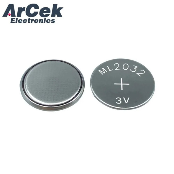 5PCS ML2032 3V Li-ion Rechargeable Battery for Computer Motherboard Remote Control Electric Toy Watch Flashlight Replace Cell