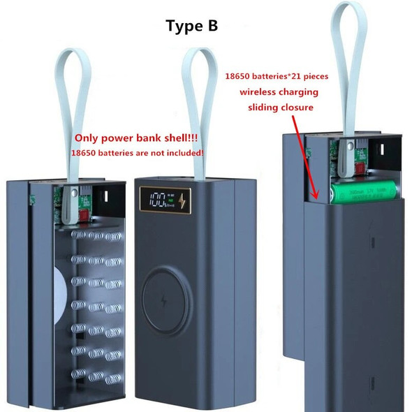 DIY Big-capacity Power Bank Shell 5V 9V 12V 5A USB QC4.0 PD 22.55W Super-Charge VOOC Wireless Charge 18650 Li-ion Battery cell DIY Big-capacity Power Bank Shell 5V 9V 12V 5A USB QC4.0 PD 22.55W Super-Charge VOOC Wireless Charge 18650 Li-ion Battery cell