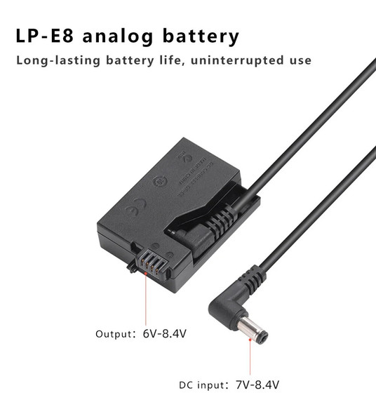 DR-E8 DC Coupler LP-E8 Dummy Battery +NP-F Battery Adapter Plate for Canon EOS Rebel T5i T3i T4i T2i, Kiss X6 X5 X4, 700D 650D DR-E8 DC Coupler LP-E8 Dummy Battery +NP-F Battery Adapter Plate for Canon EOS Rebel T5i T3i T4i T2i, Kiss X6 X5 X4, 700D 650D
