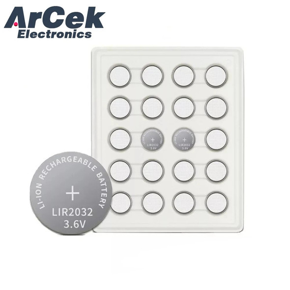 2pcs LIR2032 3.6V 40mah LIR 2032 Lithium Rechargeable Battery for Remote Control Watch Computer Motherboard Button Cell CR2032 2pcs LIR2032 3.6V 40mah LIR 2032 Lithium Rechargeable Battery for Remote Control Watch Computer Motherboard Button Cell CR2032
