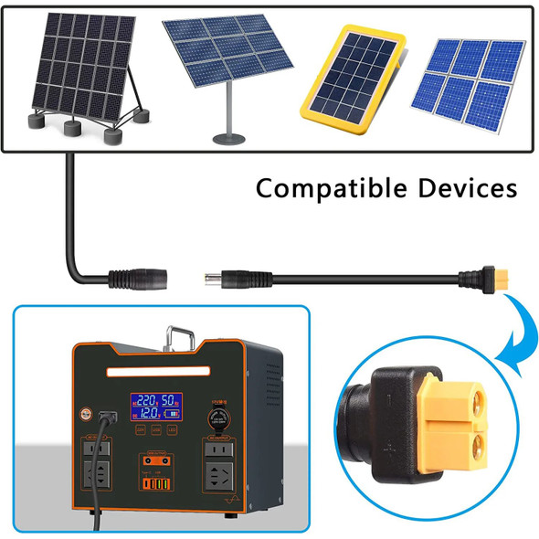 DC 8mm to XT60 Power Cable 14AWG DC 7909 Male to XT60 Female Adapter Cable for Solar Panel Portable Power Station Solar Generato DC 8mm to XT60 Power Cable 14AWG DC 7909 Male to XT60 Female Adapter Cable for Solar Panel Portable Power Station Solar Generato