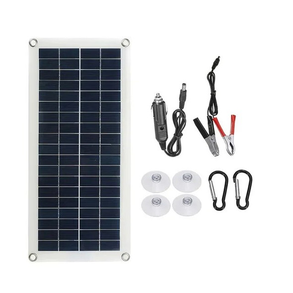 220V Solar Power System 30W Solar Panel Battery Charger 1000W Inverter USB Complete Controller Kit Home Portable Power Station
