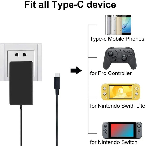 GILGOTT EU US UK Plug AC Adapter Charger Power Supply for Nintendo Switch NS Lite OLED Dock Station Fast Charging Kit