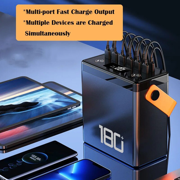 200000mAh Power Bank Supply Station Portable External Battery USB Type C Ports 22.5W Fast Charger Powerbank For iPhone Xiaomi