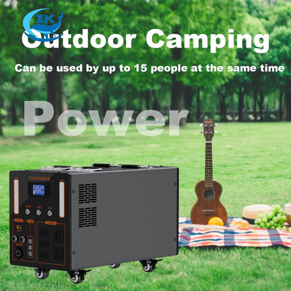 ZKON Power Station Portable 5500W 12000Wh Power Supply Solar Generator LiFePO4 Battery Power Failure Outdoor Camping Fishing UPS
