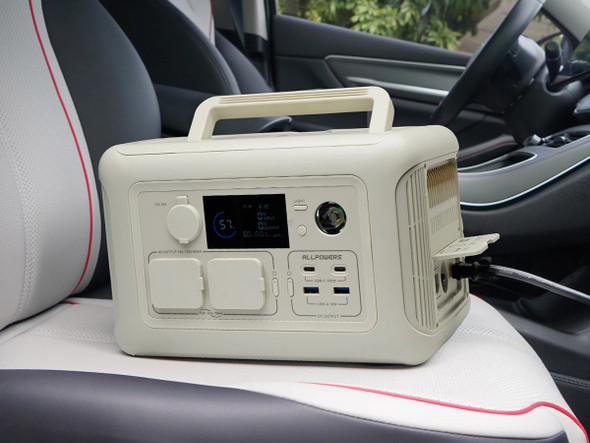 ALLPOWERS Solargenerator R600, 600W Solar Power Station with 2X 600W AC Outlet, 400W AC Input, UPS Function and 18V Solarpanel