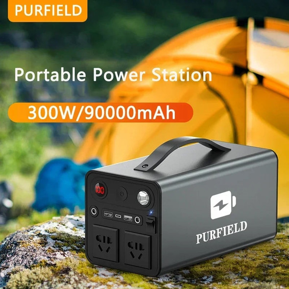 PURFIELD Portable Power 90000mAh 300W Station Generator Battery AC DC output Outdoor Charger Emergency Power Supply Power Bank