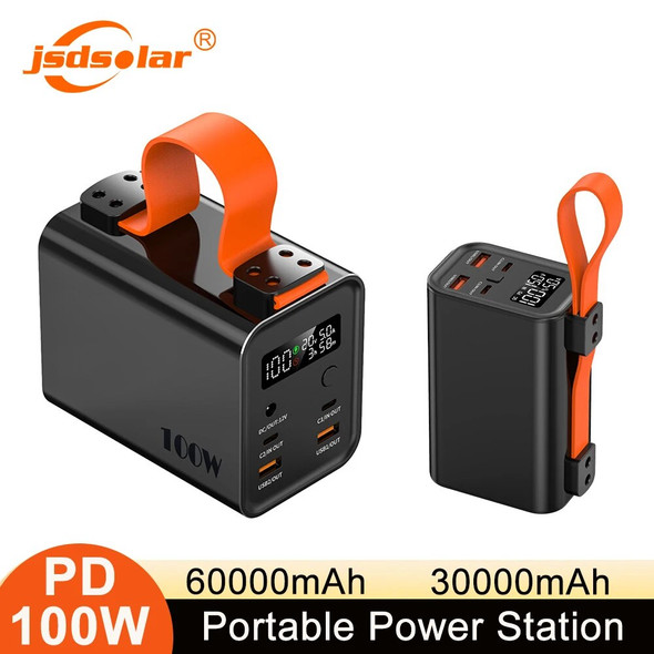 Power Bank Station 60000mAh 30000mAh Outdoor Energy PD 100W Portable Power Bank Solar Generator For Camping Phone Fast Charge