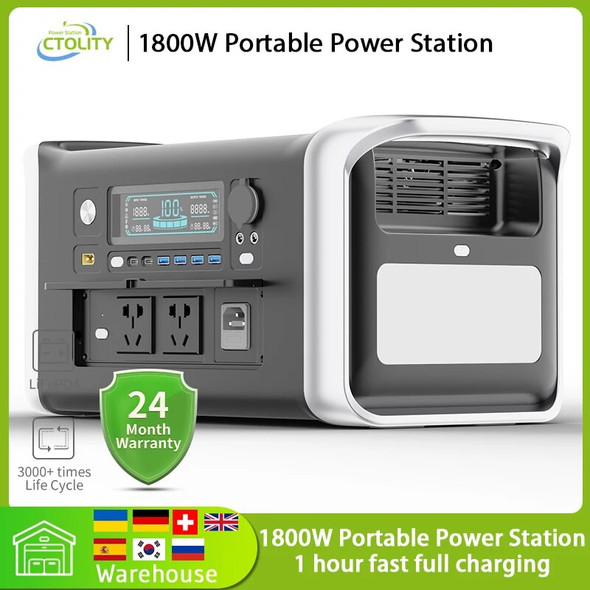 1800W Portable Power Station Peak 3600W One Hour Fast Full Charging Lifepo4 Battery Super Quality Ukraine Free Shipping