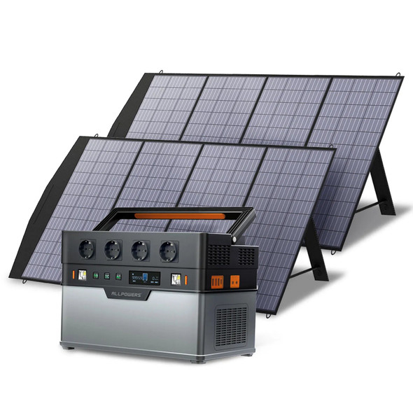 ALLPOWERS Portable Power Station S1500, 1092Wh Outdoor Solar Generator 1500W Mobile Lithium Battery Pack with 18V Solar Panel