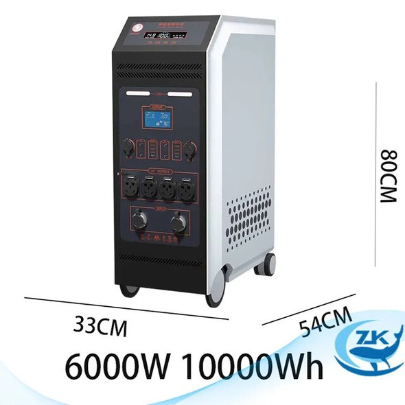 ZKON Power Station Portable 3000W 6000W Power Supply Solar Generator LiFePO4 Battery Power Failure Outdoor Camping Fishing UPS