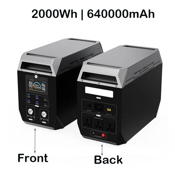 2048Wh Camping Power Station With 200W Or 400W Solar Panel Lifepo4 Battery, Pure sine Wave