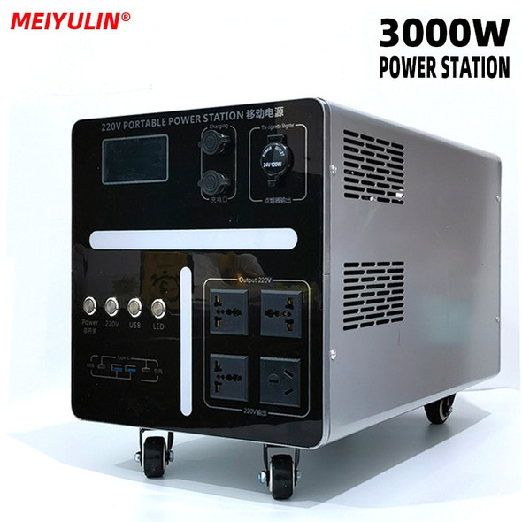 3000W Portable Power Station 7000Wh Solar Generators 220V Pure Sine Wave AC External Spare Battery Powerbank for Outdoor Camping