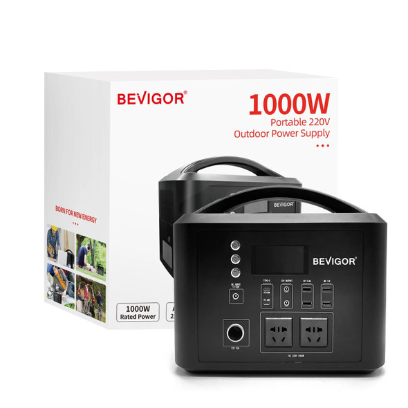 BEVIGOR Portable Power Station Camping 1000W 920Wh Backup Lithium Battery Outdoor Emergency Power Supply Power Bank