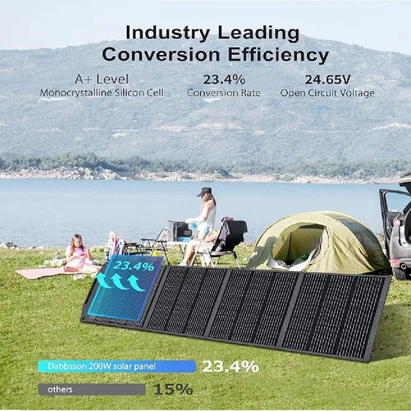 Dabbsson Portable Power Station DBS2300 with 200W Solar 2330Wh Panel Power bank LiFePO4 Battery Solar Generator for RV Camping