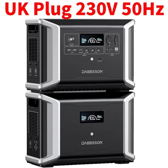 Dabbsson 5.33 kWh Expandable Portable Power Station DBS2300 with DBS3000B Extra Battery 1800W Solar Generator for RV Camping