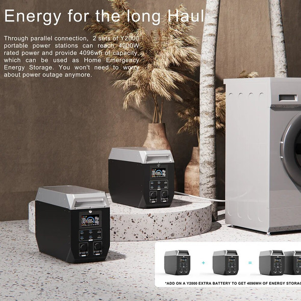 200W 100W Solar Panel Kit With Portable Power Station 2000W 2048Wh Lifepo4 Battery 220V Inverter Fast Charge For Home Outdoor