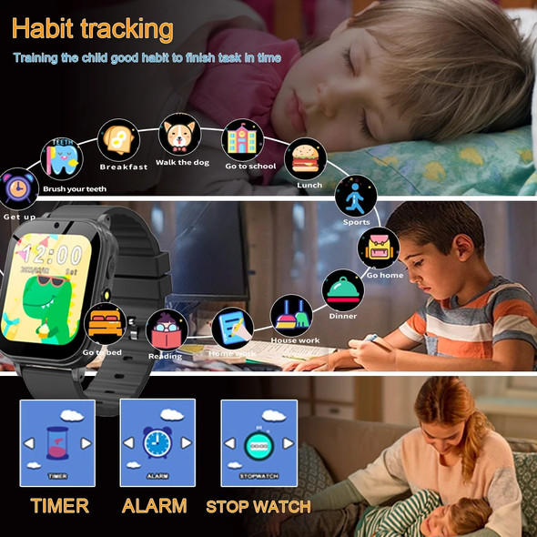 Kids Game Smart Watch Pedometer Music Play Flashlight 22 Games 500mAh Habit Tracking Children Smartwatch Boys Girls Gifts Clock