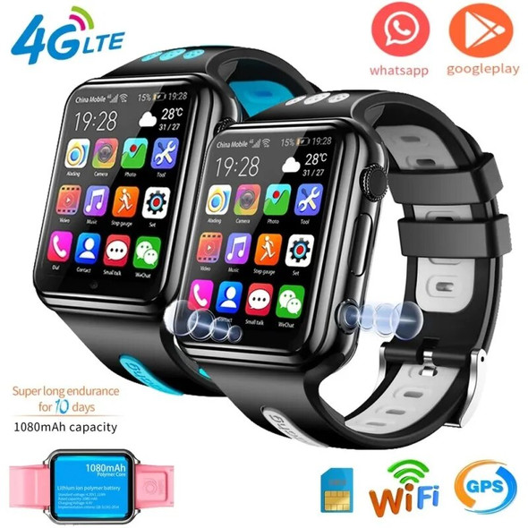 4G Kids Smart Watch Phone GPS Tracker 1080mAh Dual Camera Waterproof Whatsapp Facebook Video Call Play Music Children Smartwatch