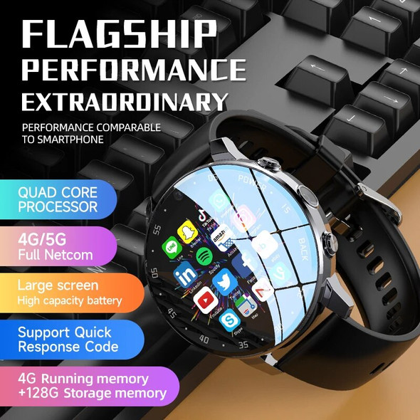 4G+64GB Smart Watch Dual Camera Global Call Pluggable 4G SIM Card with WIFI GPS Outdoor Sport Android Wrist Watches for Men