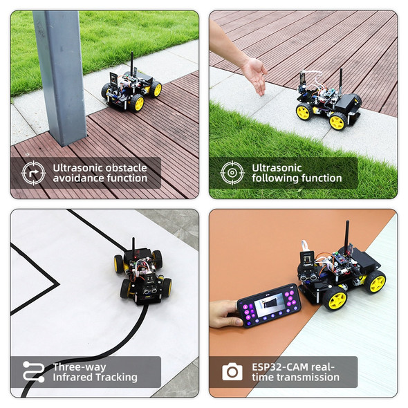 Automation Robot Car Kit for Arduino and Keil 5 Programming Combining ESP32 CAM with STM32 Electronics Educational Robotic Kit