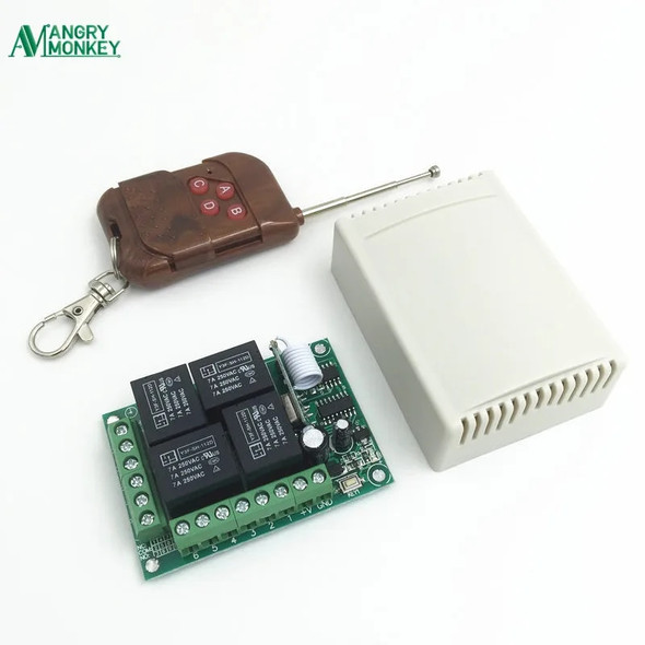 433.92 Mhz Universal Wireless Remote Control Switch DC12V 4CH relay Receiver Module With 4 channel RF Remote 433 Mhz Transmitter