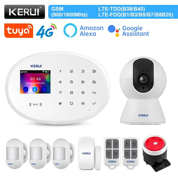 KERUI W204 4G Home Security Touch Panel Alarm System Tuya APP Remote Control Smart Life WIFI GSM Alarm Burglar