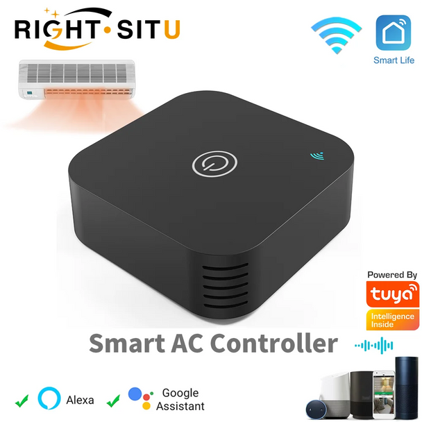 Tuya Smart AC Controller Thremostat Built-in Temperature Humidity Sensor For IR Remote AC Work with Alexa Google