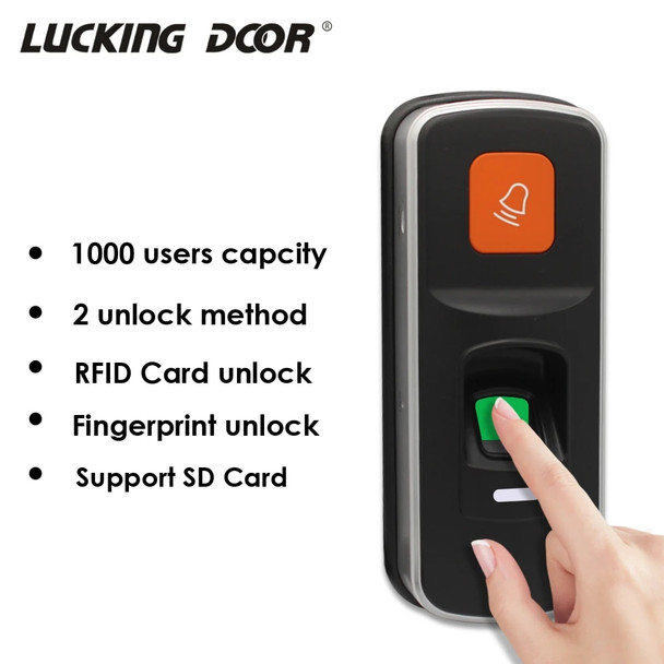 1000 User Fingerprint Biometric Access Control Reader RFID 125KHz Access Control System with Management card Support Weigand 26