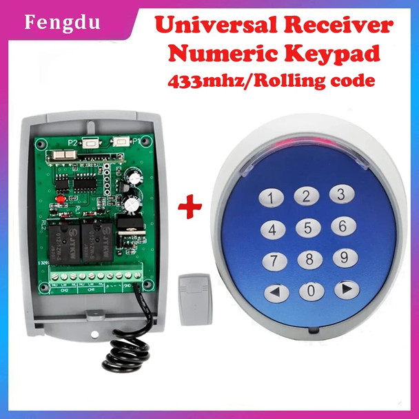Access Controller Electronic Keypad Door Lock Numeric keypad Garage Receiver 433mhz 12V/24V Gate opener