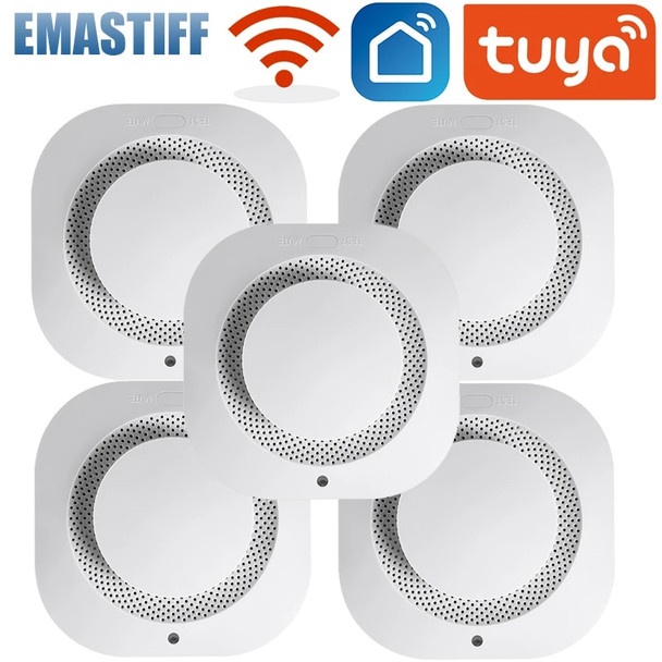 Independent Smoke Detector Sensor Fire Alarm Home Security System Firefighters Tuya WiFi Smoke Alarm Fire Protection