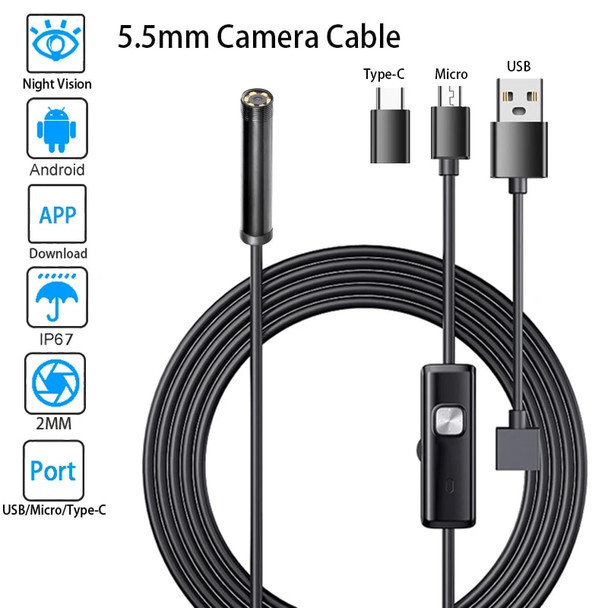 Portable Endoscope,1080P HD WiFi Borescope,IP67 Waterproof Endoscope Camera with Light, Inspection Camera for Android phone