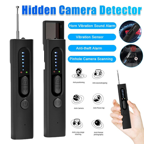 Hid-den Camera Detector Anti-Spy Car GPS Tracker Listening Device Bug RF Wireless All Signal Scanner Gadget Security Protection