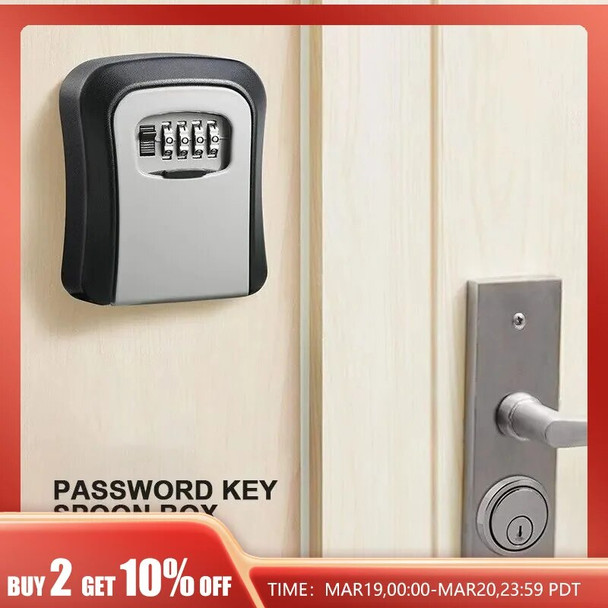 Wall Mount Key Storage Secret Box Organizer 4 Digit Combination Password Security Code Lock No Key Home Key Safe Box Caja Fuerte