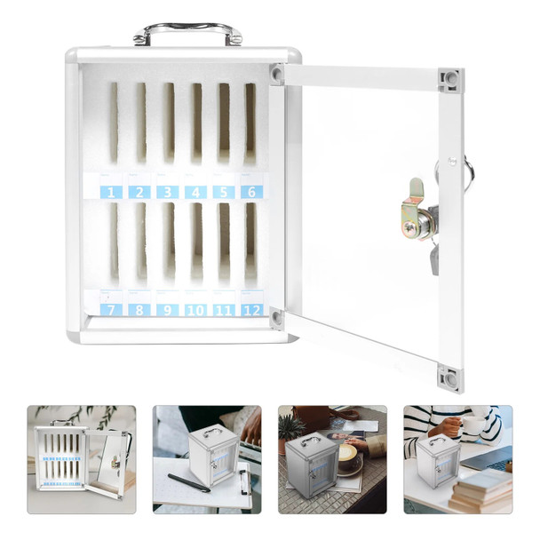 Mobile Phone Safe Clear Cell Phones Storage Cabinet Holder Locker Organizer Stand Organizing