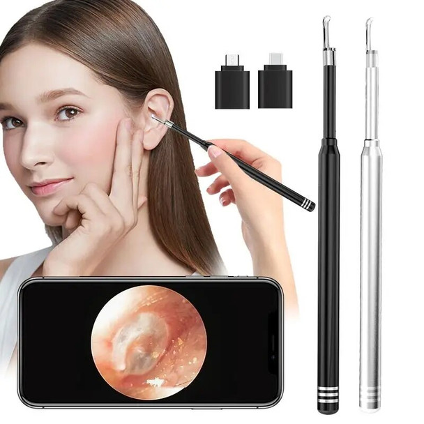 5.5mm Smart Visual Ear Cleaner Otoscope 3 in 1 USB Otoscope Ear Wax Cleaning Inspection Camera Tools for Android Phone PC
